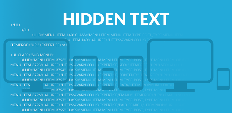 Скрыть текст html. Hidden text.